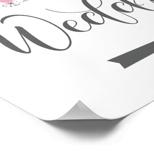 Poster Direction mariage Signer Flèche droite (Coin)