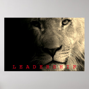 Poster Direction motivationnelle roi lion sépia