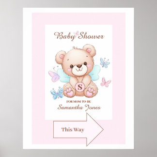 Poster directionnel Baby shower mignon