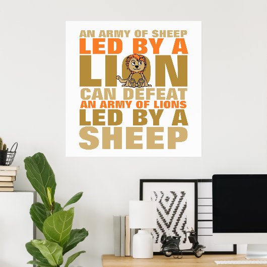 Poster Dirigé Par Un Lion (Bureau à domicile)