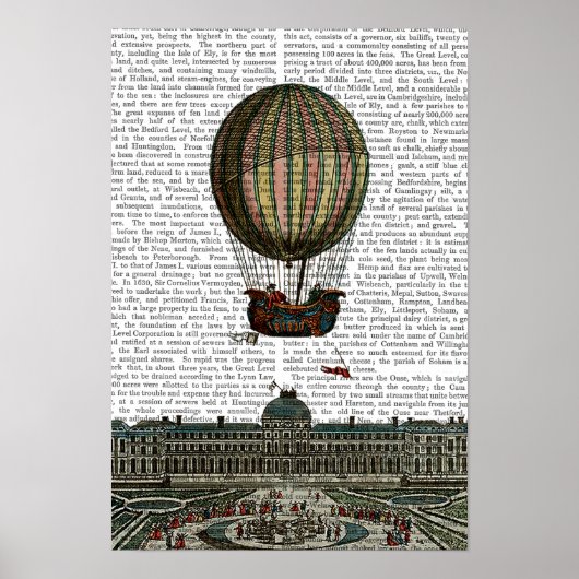Poster Dirigeable au-dessus de la ville (Devant)