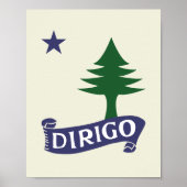 Poster Dirigo / Drapeau 1901 Maine Art Framable (Devant)
