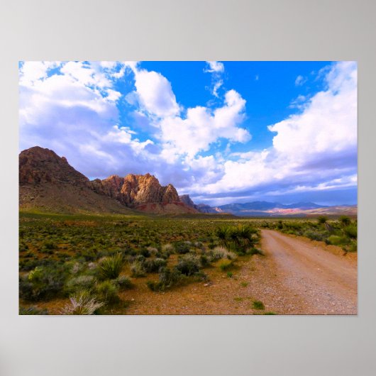 Poster Dirt Road to Red Rocks (Devant)