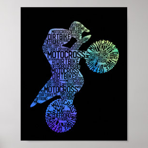 Poster Dirtbike Motocross Shape MX Dirt Bike Rider Moto