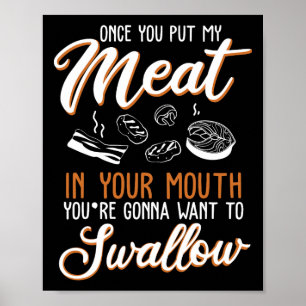 Poster Dirty Adult Design Viande Dans Votre Bouche Bbq Jo