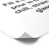 Poster Dirty Martini Cocktail Recette Art 16"x20" (Coin)