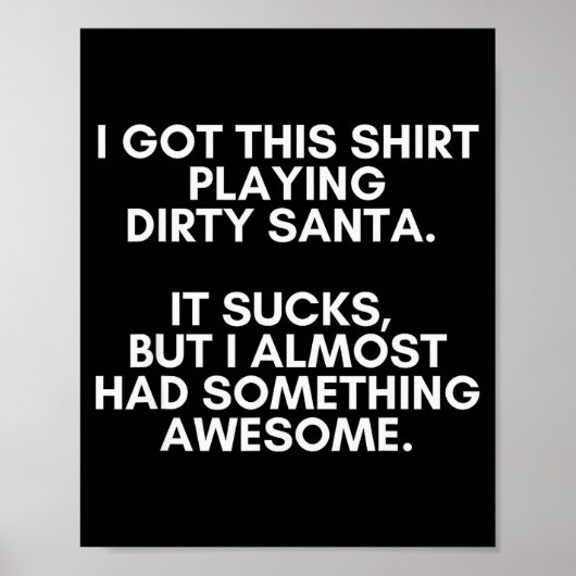 Poster Dirty Santa Present Idea Exchange. Dirty Santa Chr (Devant)