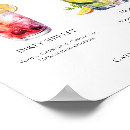 Poster Dirty Shirley Mojito Signature Cocktails Menu (Coin)