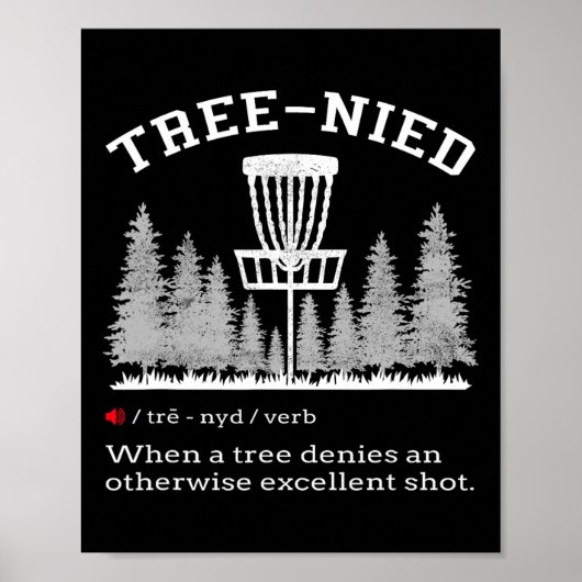 Poster Disc Golf - Arbre stupide drôle Tree-nied Iv (Devant)