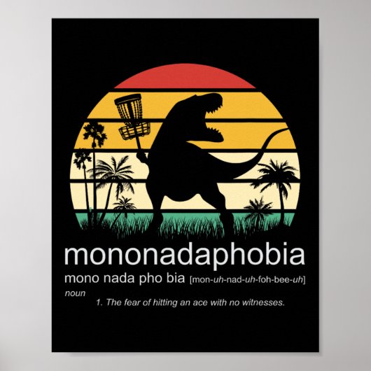 Poster Disc Golf Mononadaphobia Funny Disk Golf 1  (Devant)