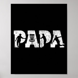 Poster Disc Golf Papa Disc Golf Hommes Fête des Pères Vin