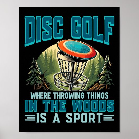 Poster Disc Golf Throwing Throwing Throwing Throwing Est (Devant)