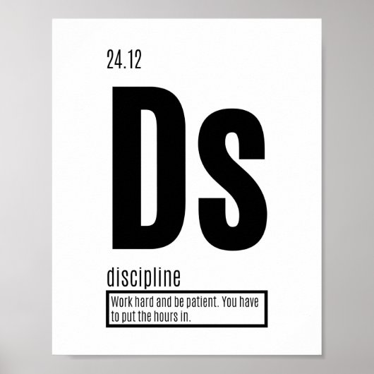 Poster Discipline - Éléments fondamentaux du succès (Devant)