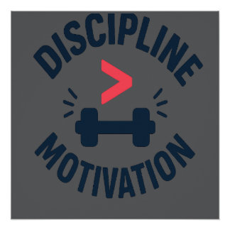Poster DIscipline Greater than Motivation- Gym Fitness 