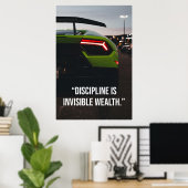 Poster Discipline Is Invisible Wealth Supercar Quote (Bureau à domicile)