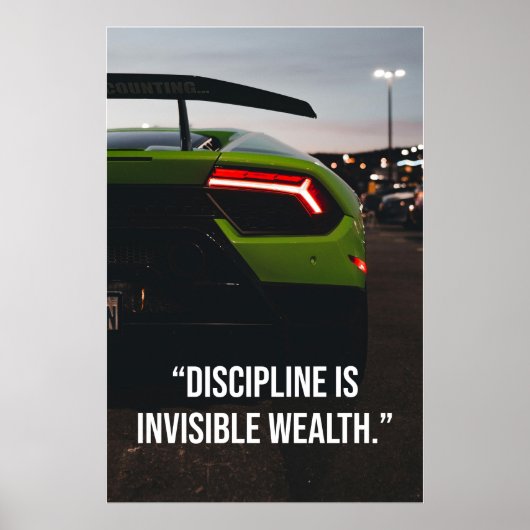 Poster Discipline Is Invisible Wealth Supercar Quote (Devant)