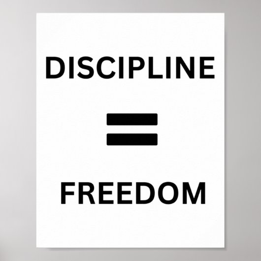 Poster Discipline = Liberté - La clé du succès Sticker (Devant)