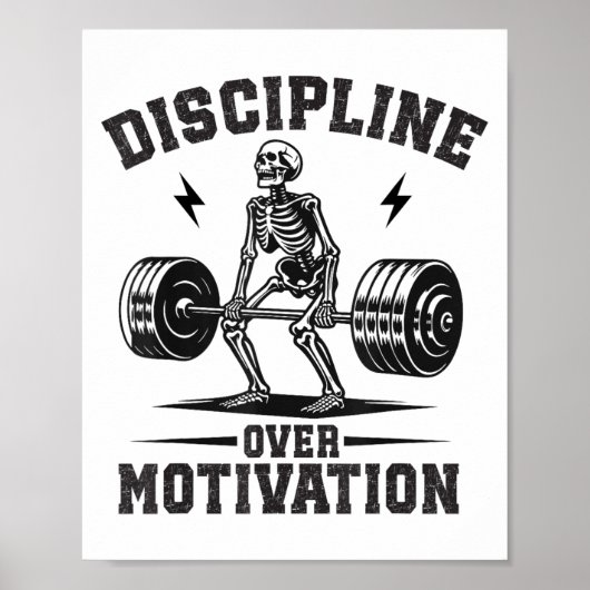 Poster Discipline Over Motivation Gym Motivational Traini (Devant)