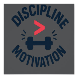Poster Discipline supérieure à la motivation - Gym Fitnes