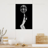 Poster Disco Ball High Heels Print, Black and White (Cuisine)