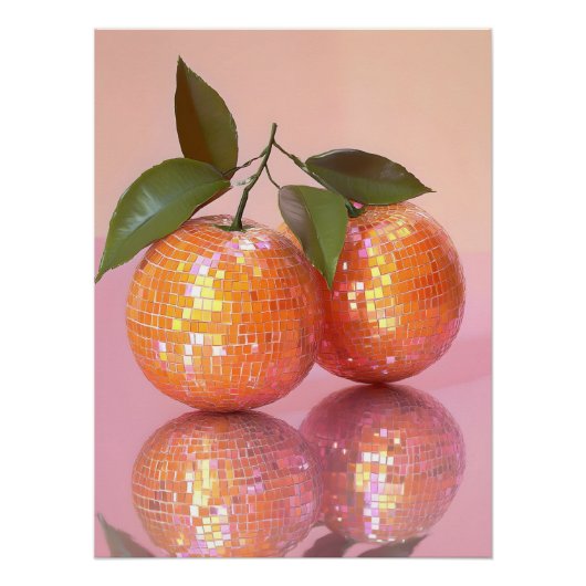 Poster Disco Ball Oranges Empreinte murale (Devant)