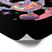 Poster Disco Dancing Dinosaur Diplodocus Dino Funny 70s D (Coin)