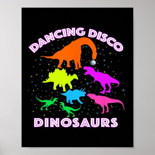 Poster Disco Dancing Dinosaurs Prove Awesome Teacher Pres (Devant)