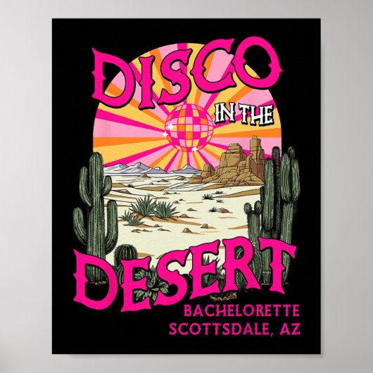 Poster Disco Dans Le Désert Équipe Mariée Scottsdale Bach (Devant)