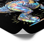 Poster Disco Dinosaur Diplodocus 70s Dino Dancing Funny D (Coin)