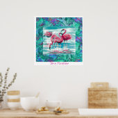 Poster Disco Flamingos (Keuken)