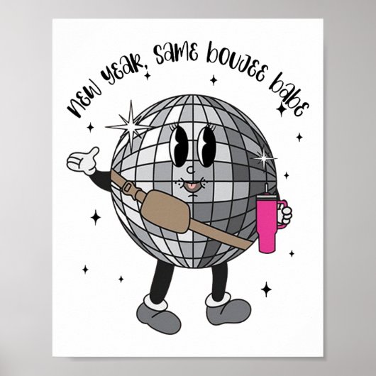 Poster Disco Nouvel An Même Boujee Joyeux Noël (Devant)