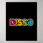 Poster DISCO vinyle rétro<br><div class="desc">Les amateurs de discothèques se réjouissent de ce design ludique et coloré !</div>