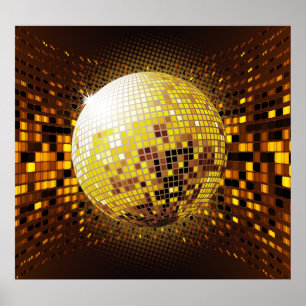 Poster Discothèque : Lumières Vintages.