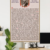 Poster Discours de Gettysburg par Abraham Lincoln 1863 (Bureau à domicile)