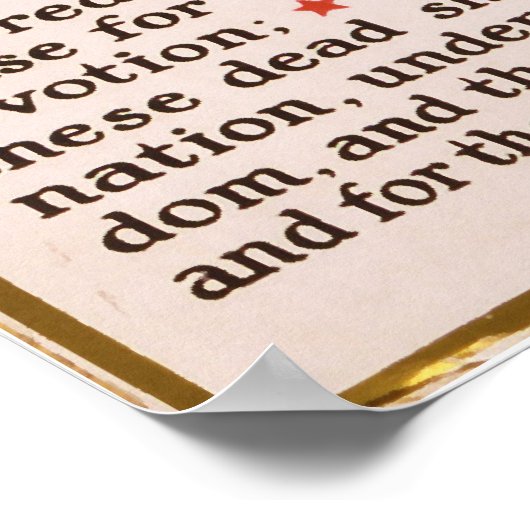 Poster Discours de Gettysburg par Abraham Lincoln 1863 (Coin)