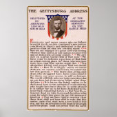 Poster Discours de Gettysburg par Abraham Lincoln 1863 (Devant)