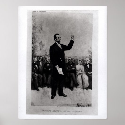 Poster Discours de Lincoln à Gettysburg, 1895 (Devant)