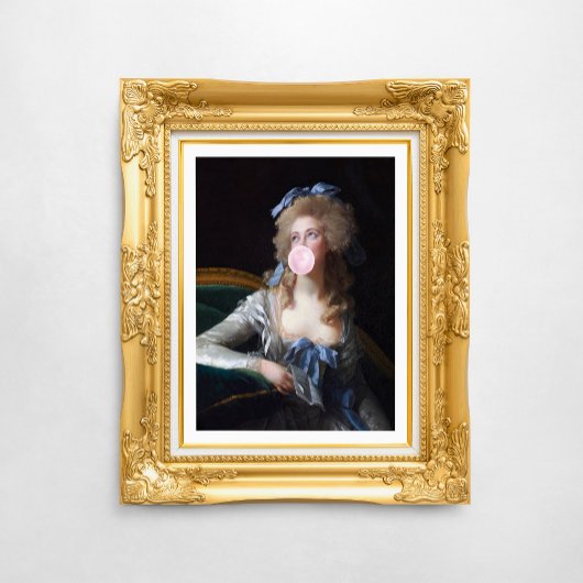 Poster Discrète avec Bubble Gum rose