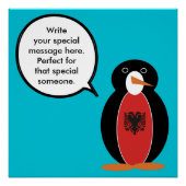 Poster Discussions sur le drapeau albanais de Mme Penguin (Devant)