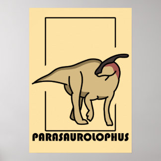 Póster diseño dinosaurio Parasaurolophus Poster