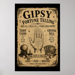 Poster Diseur de bonne aventure gitan Prop de Halloween v