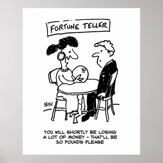 Poster Diseur de bonne aventure prédit une perte financiè (Devant)
