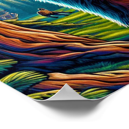 Poster Disk Golf Bigfoot dans les bois (Coin)