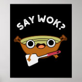 Poster Disons Wok Funny Chinois Wok Pun Dark BG (Devant)