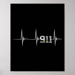 Poster Dispatcher 911 Drapeau Usa Vintage Battement De Co