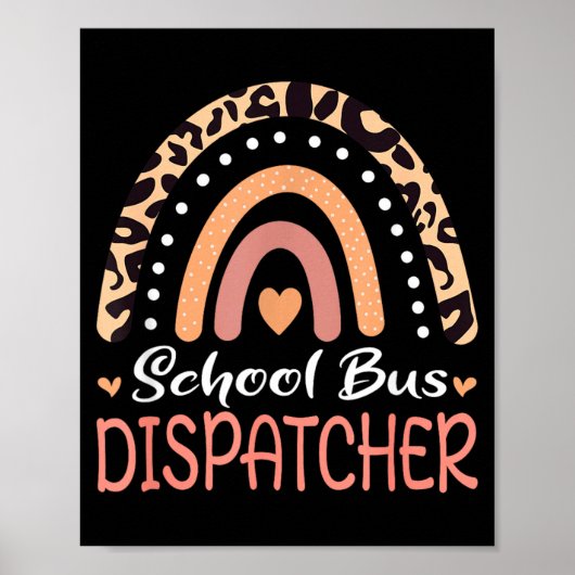 Poster Dispatchueur de bus scolaire Léopard Arc-en-ciel (Devant)