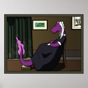 Poster Disposition dans le pourpre et le vert