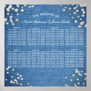 Poster Disposition de table Chic Glam Denim & Diamonds