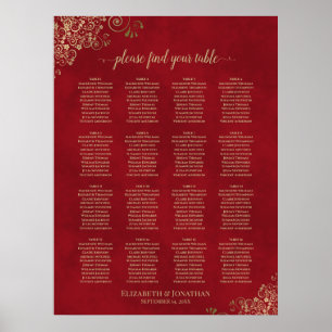 Poster Disposition de table de mariage à 16 tables avec d