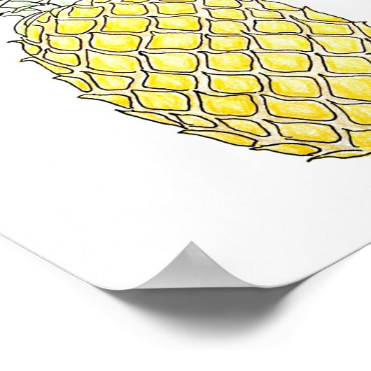 Poster Disposition ensoleillée : ananas (Coin)